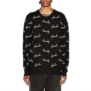 NEW KSUBI skript knit crewneck sweater in black